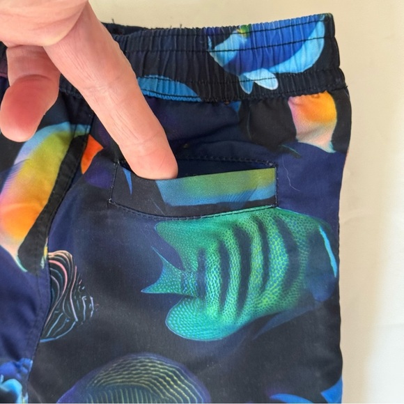 NWT PAUL SMITH Baby Swim Shorts Bathing Suit Ocean Tropical Fish Print Size 6M - Picture 6 of 12